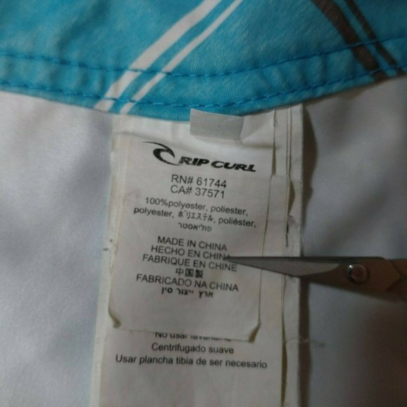 Rip Curl Blue White Chequered Board Shorts Size 32 - Picture 8 of 11